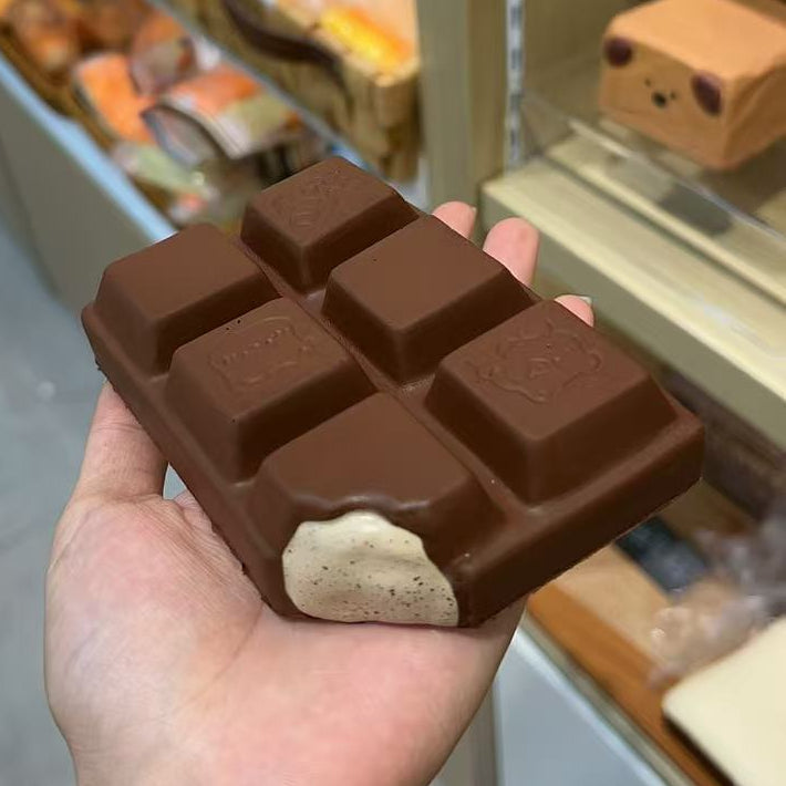🍫 【缺角驚喜】經典夾心巧克力磚慢回彈減壓捏捏樂 🍪