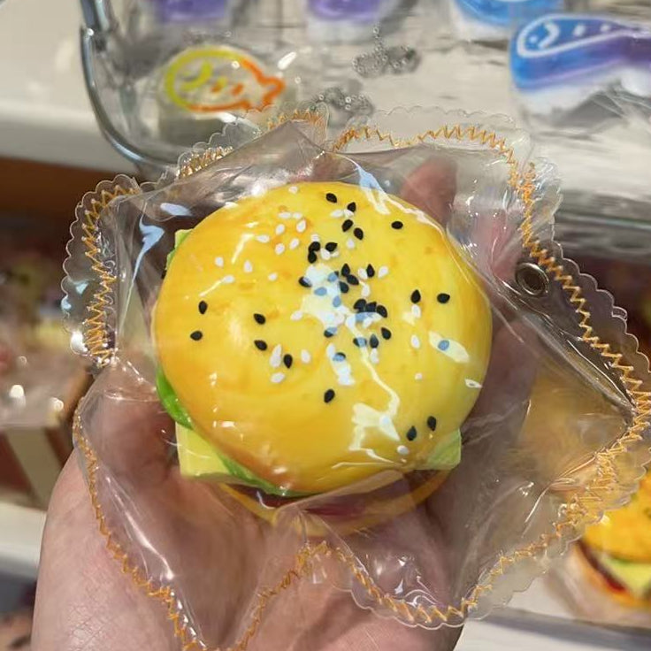 🍔 【美式快餐風】經典起司芝士漢堡慢回彈減壓捏捏樂 🧀